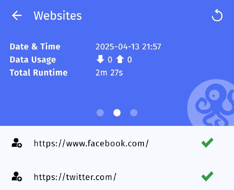 Test results page