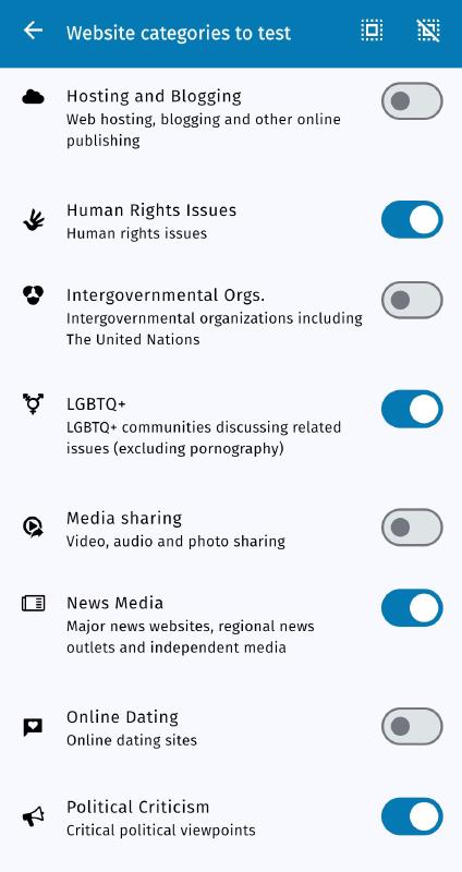 Enable categories